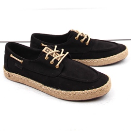 Scarpe da uomo in pelle scamosciata, mocassini, espadrillas nere Big Star NN174051 nero 1