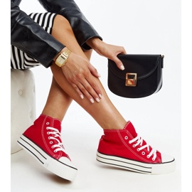 Sneakers alte rosse con suola spessa di Bagy rosso 1