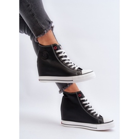 Scarpe da ginnastica con zeppa da donna Cross Jeans NN2R4005 Nere nero 1