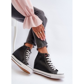 Scarpe da ginnastica con zeppa da donna Cross Jeans NN2R4005 Nere nero 2