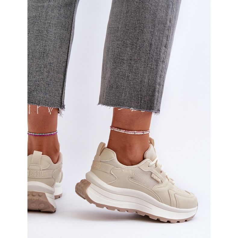 Scarpe da ginnastica da donna Big Star con sistema HI-POLY NN274A105 Beige 1