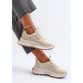 Scarpe da ginnastica da donna Big Star con sistema HI-POLY NN274A105 Beige 2