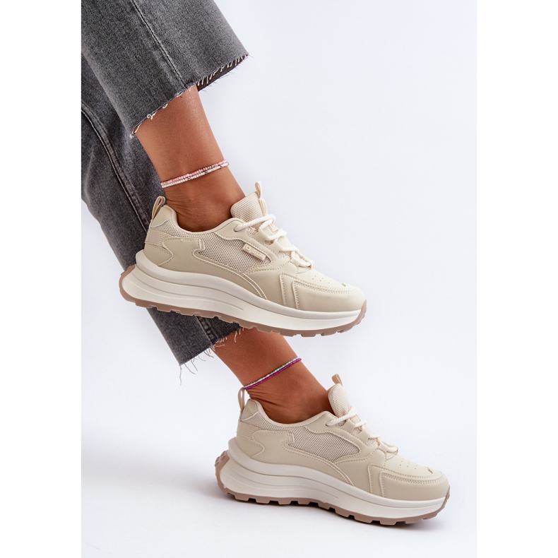 Scarpe da ginnastica da donna Big Star con sistema HI-POLY NN274A105 Beige 2