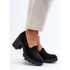 Scarpe da Donna in Eco Camoscio con Tacco Alto e Plateau, Arablosa Nero 2