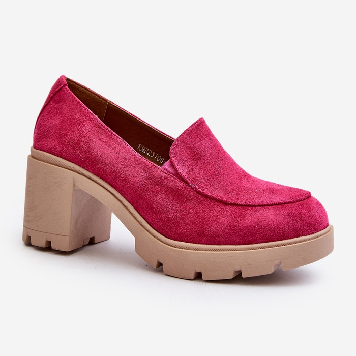Scarpe da Donna in Eco Camoscio con Tacco Alto e Plateau Fucsia Arablosa rosa 1