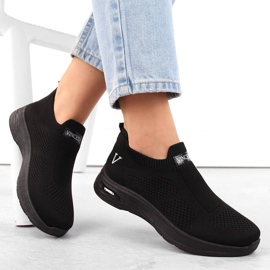 Scarpe sportive slip-on da donna nere Vinceza 13592 nero 1