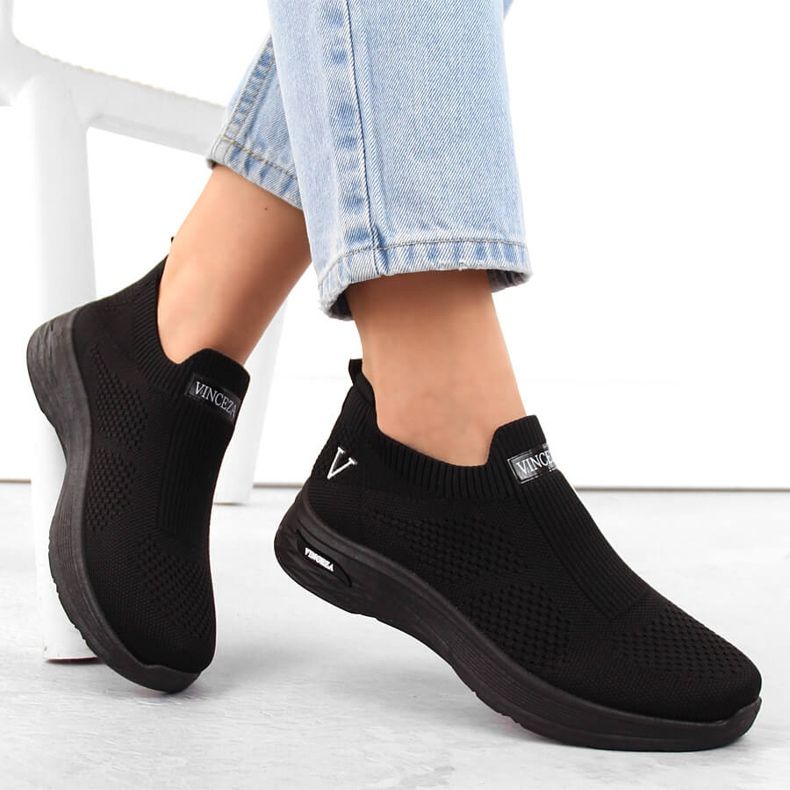 Scarpe sportive slip-on da donna nere Vinceza 13592 nero 1