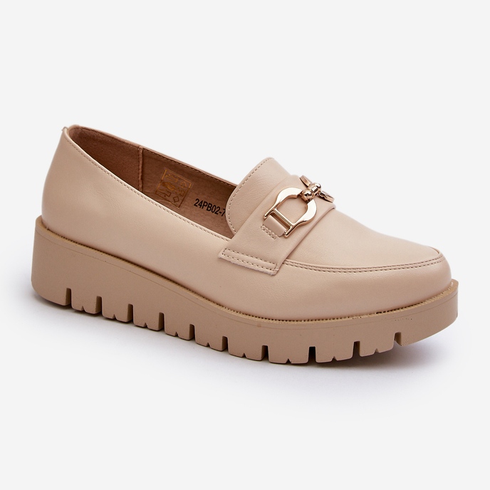 Mocassini Platform Da Donna Con Decoro, Kaldina Beige Chiaro 1