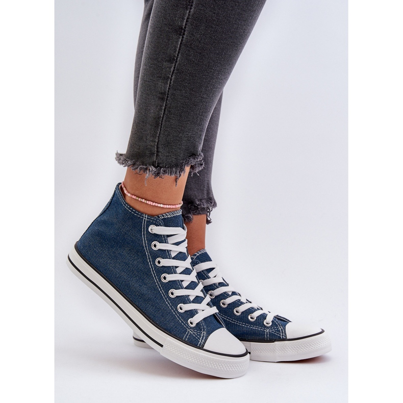 Scarpe da ginnastica in denim da donna Socerio blu 2