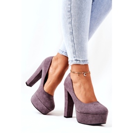 Sweet Shoes Pompe da donna in pelle scamosciata su piattaforma grigia grigio 4