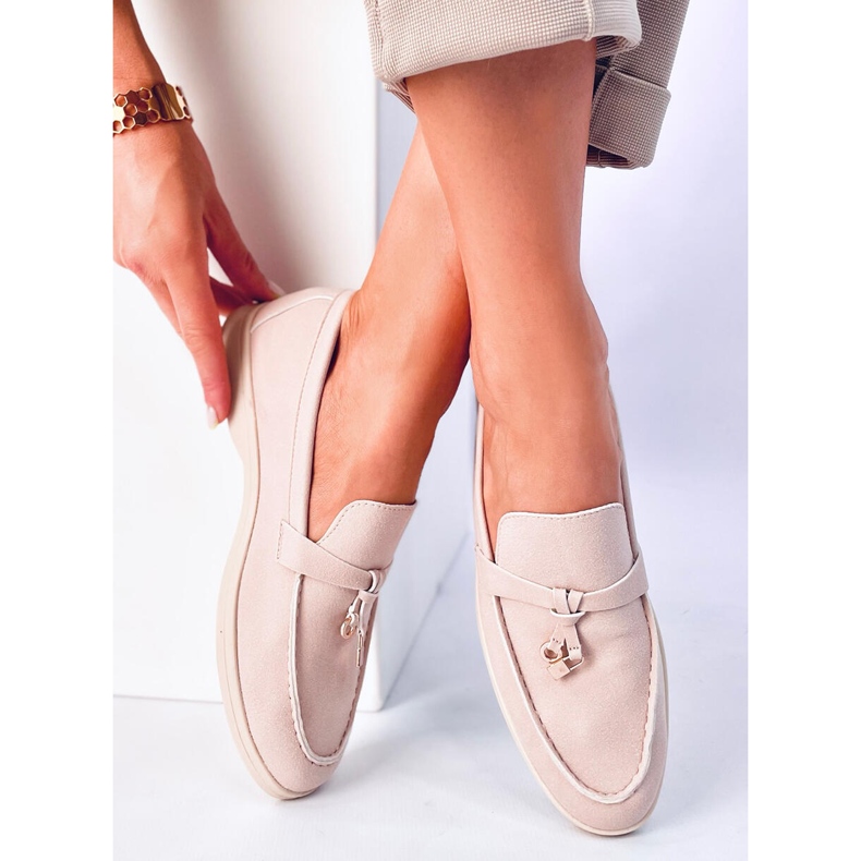 Mocassini da donna Eunice Beige 2