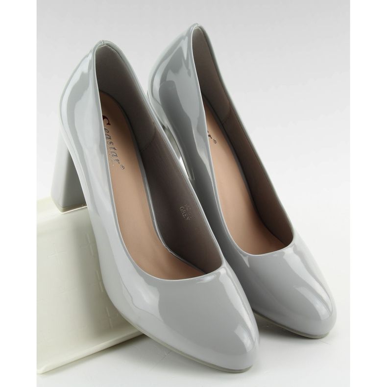 Decollete tacco largo largo m263p grigio 2