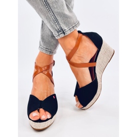 Sandali con zeppa open toe di Berna Black nero 1
