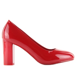 Décolleté in vernice Tacco largo rosso 1
