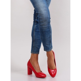 Décolleté in vernice Tacco largo rosso 2
