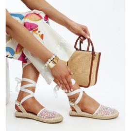 Espadrillas Teha in pizzo bianco con tacco aperto 1
