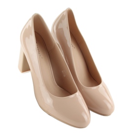 Décolleté laccate tacco largo m263p Beige multicolore rosa 2