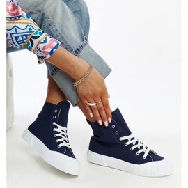 Sneaker alte Vinka di colore blu navy 1