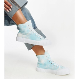 Sneakers alte in tessuto blu di Raissa 1