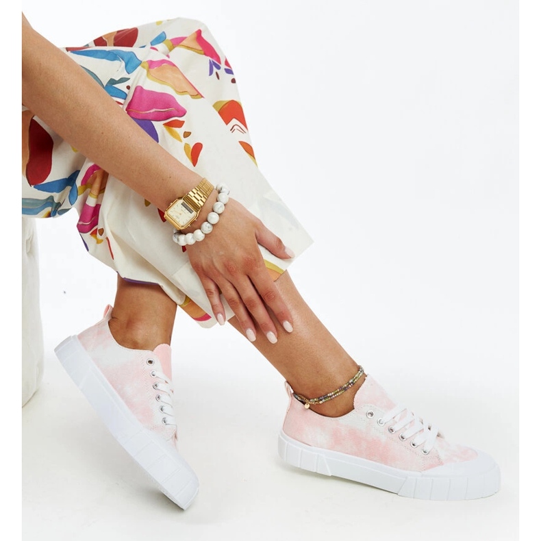 Sneaker Jerina in tessuto rosa 1