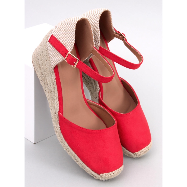 Platten Espadrillas con zeppa rosse rosso 1