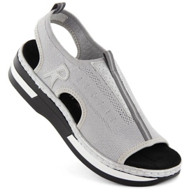 Comodi sandali slip-on Rieker W RKR686 metallizzato 1