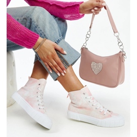 Sneakers alte Raissa in tessuto rosa 1