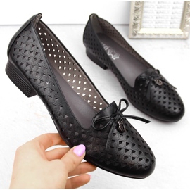 Scarpe basse traforate da donna, nere Jezzi ASA178-5 nero 1