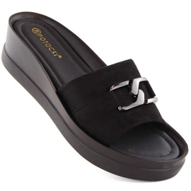Sabot con zeppa in camoscio Potocki W WOL235 nero 1