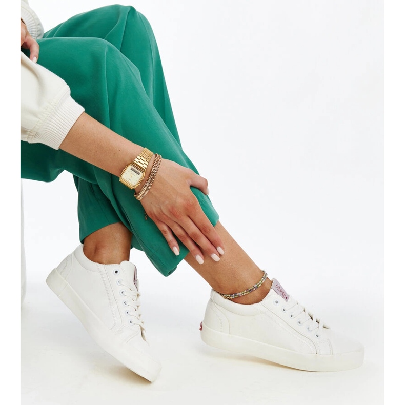 Sneakers Cross Jeans da donna in ecopelle bianca 1