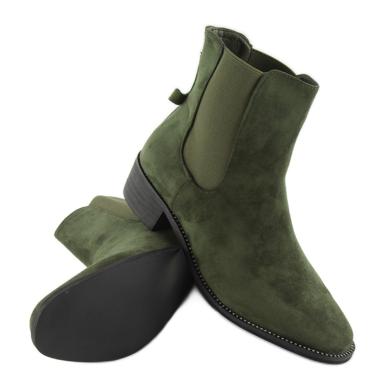 Slanciati stivali Jodhpur con fiocco verde M270 1