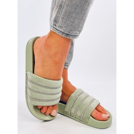 Ciabatte Lynne Green con strass verde 2