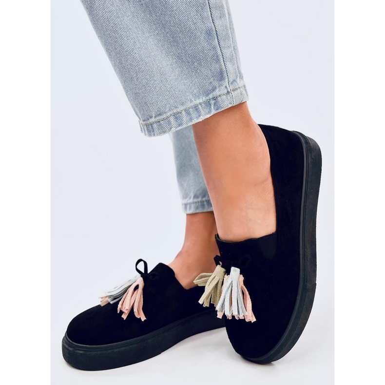 Mocassini con nappe Krauss colore nero 2