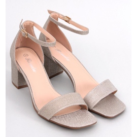 Meghan sandali con tacco oro d'oro 1