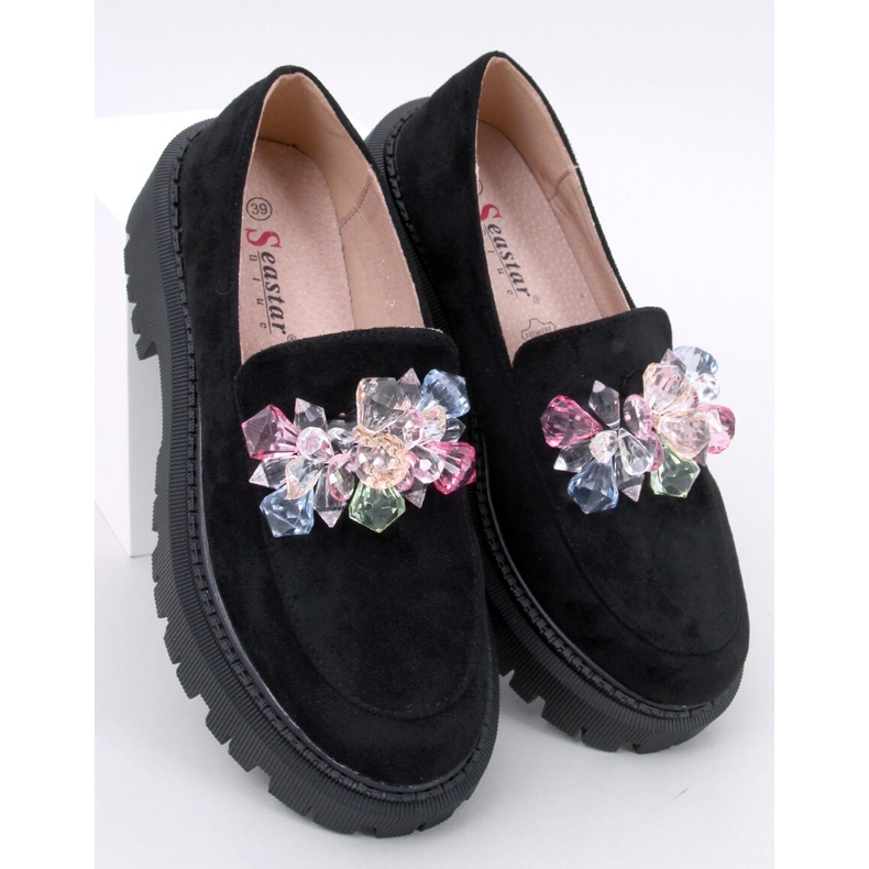 Mocassini platform con pietre di Stefani Black nero 1