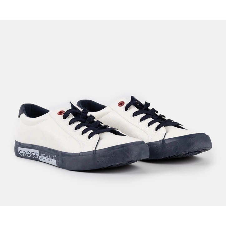 Sneakers Cross Jeans da uomo di colore bianco e blu navy 1