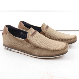 Scarpe in pelle scamosciata mocassini comodi da uomo beige Bugatti NN153433 1