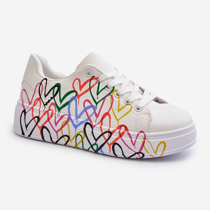 Sneakers Da Donna Con Cuori Di Colore Bianco Claral 1
