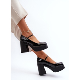 Scarpe da donna in vernice con plateau e tacco alto Big Star NN274004 nere nero 1