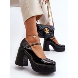 Scarpe da donna in vernice con plateau e tacco alto Big Star NN274004 nere nero 2