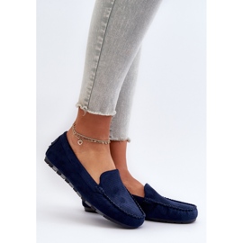 Mocassini da donna in pelle scamosciata Blu Navy Ranica 2