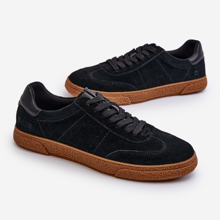 Scarpe da ginnastica da uomo in pelle scamosciata Big Star NN174187 Nere nero 1