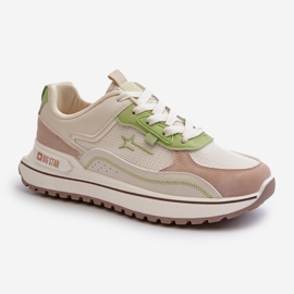Sneakers da Donna Big Star NN274A091 Beige e Verde 2
