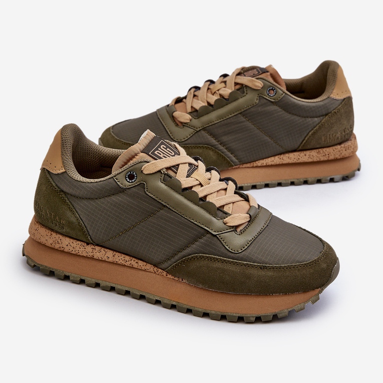 Scarpe da ginnastica da uomo Memory Foam System Big Star NN174325 Cachi verde 1