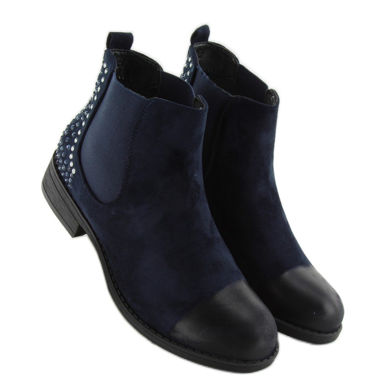 JAX3251 stivali Jodhpur blu con borchie blu navy 2