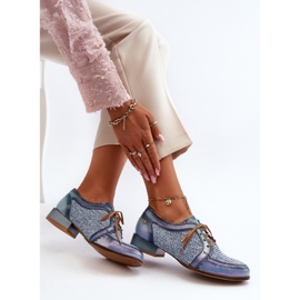 Scarpe Stringate da Donna Pelle Naturale Maciejka 06452-06 Blu 1