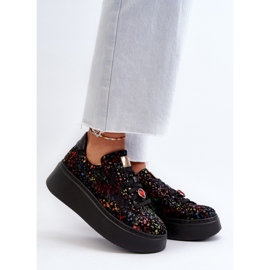 Sneakers con plateau in pelle Maciejka 6191S-01 Nere multicolore 2