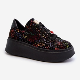 Sneakers con plateau in pelle Maciejka 6191S-01 Nere multicolore 1