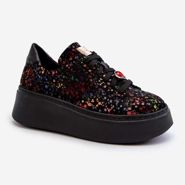 Sneakers con plateau in pelle Maciejka 6191S-01 Nere multicolore 1