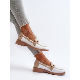 Mocassini in pelle Scarpe da donna Maciejka 06493-11 Bianco e Beige bianca 1